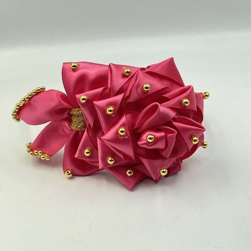 New Headband Hand-made Hair Accessories For Girls Pink Wide